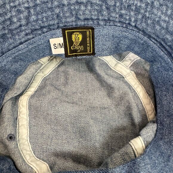 Vintage Cobra Bucket Hat Denim Unisex Casual Y2K Made Hong Kong Size S - M - Picture 4 of 6